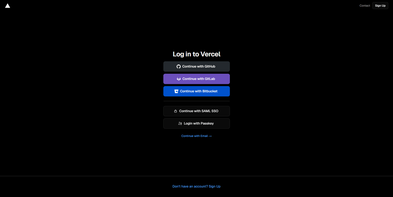 Create a Vercel account