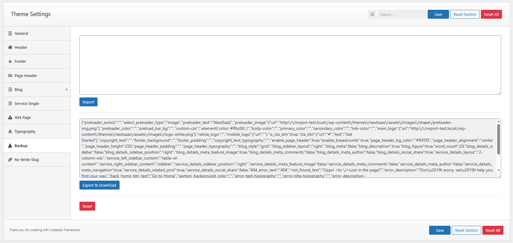 Backup Settings Backup Settings!